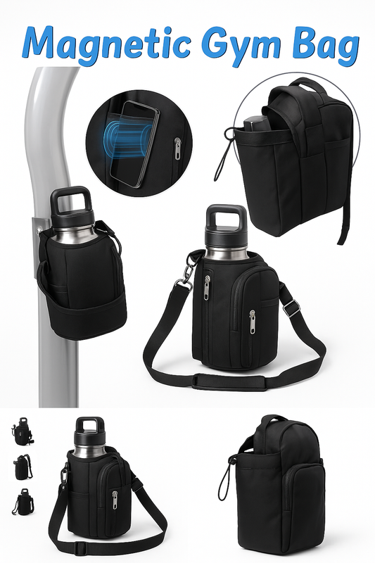 Magnetic Gym Bag Pro – All-in-One Sports Bag with Magnetic Mount, Bottle Holder & Phone Pocket